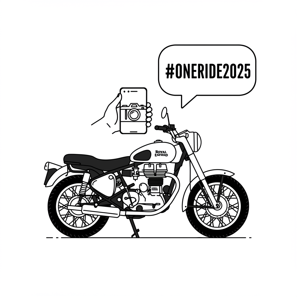 One Ride icon hashtag Royal Enfield Republica Dominicana